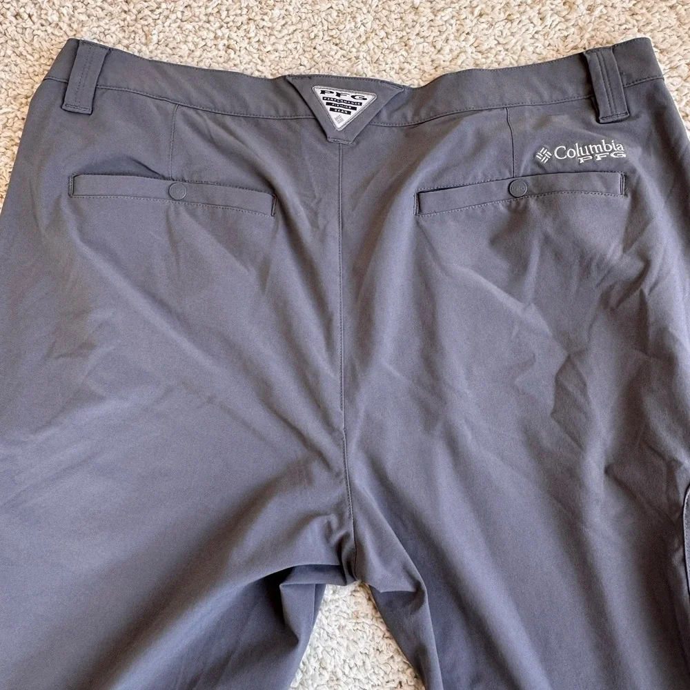 Columbia PFG Men's Gray Fishing Pants 38x32 Omni-Shade Omni-Wick Performance